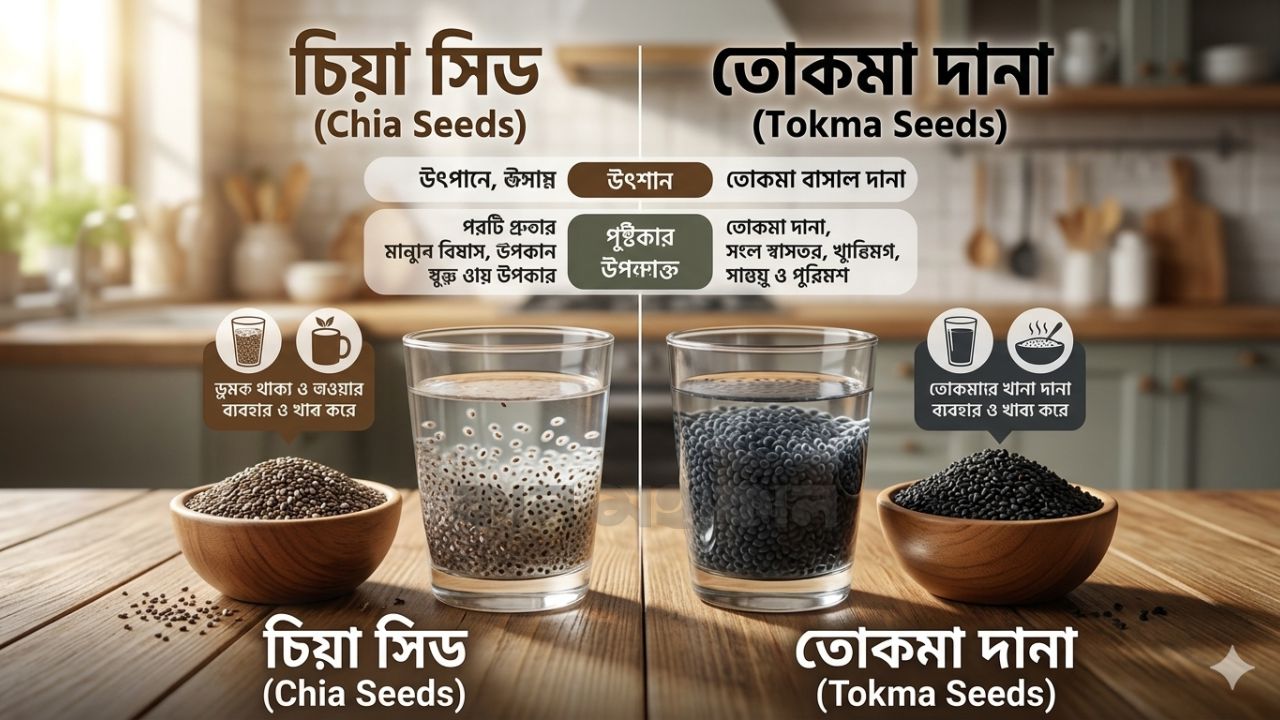 চিয়াসীড নাকি তোকমা: সুস্থতায় কে সেরা?