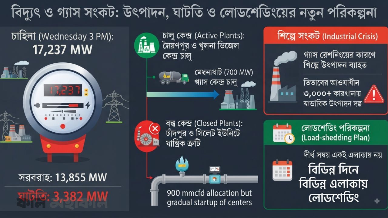 শিল্পের গ্যাস কমিয়ে বিদ্যুৎ উৎপাদন বাড়ানোর চেষ্টা চলছে